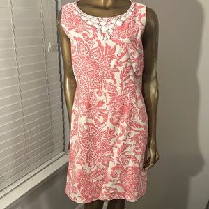 Chic Asymmetrical Coral Floral Dress